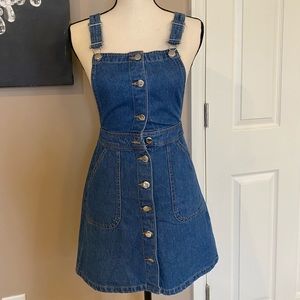 Denim overall dress